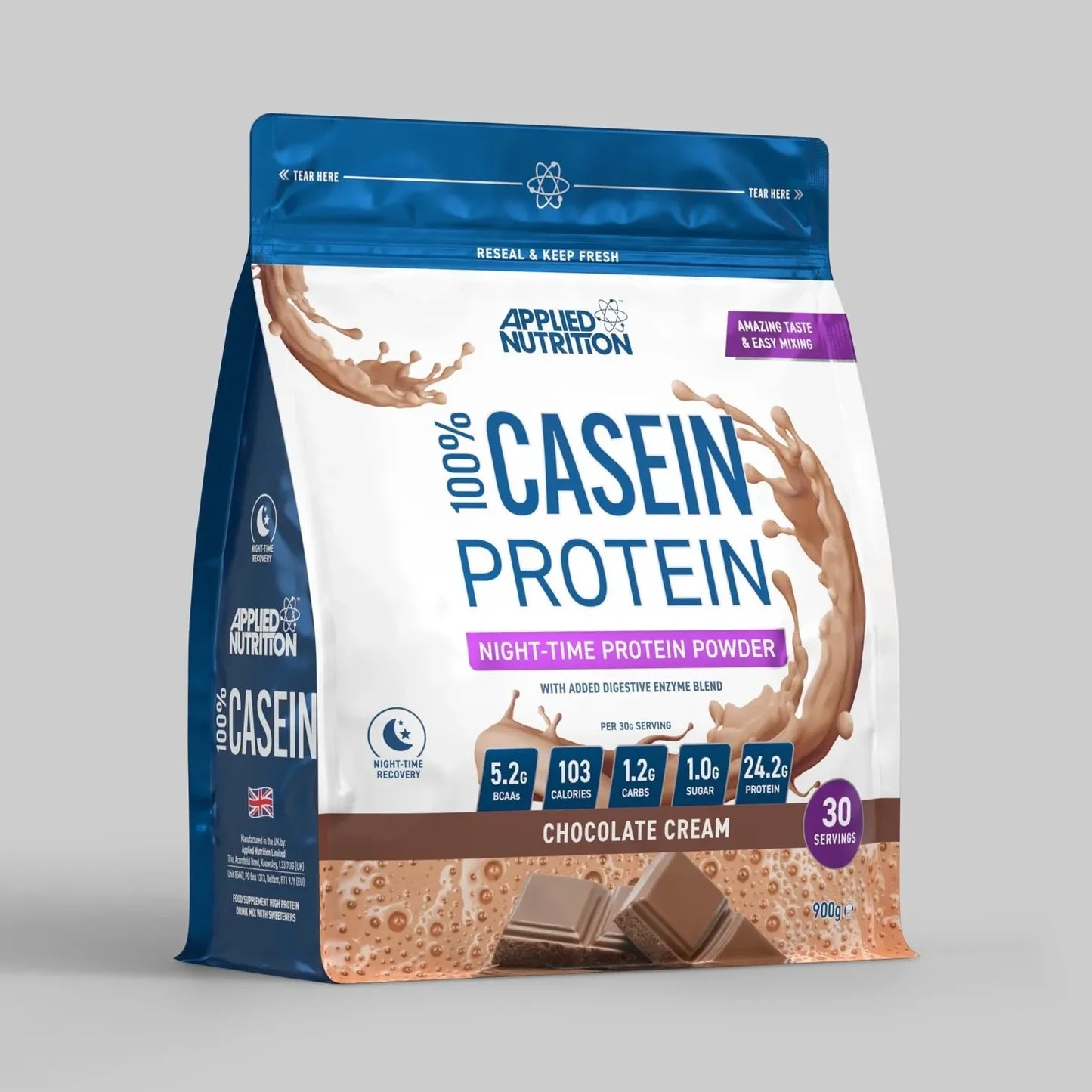 Applied Nutrition 100% Casein Protein 900g Chocolate Cream