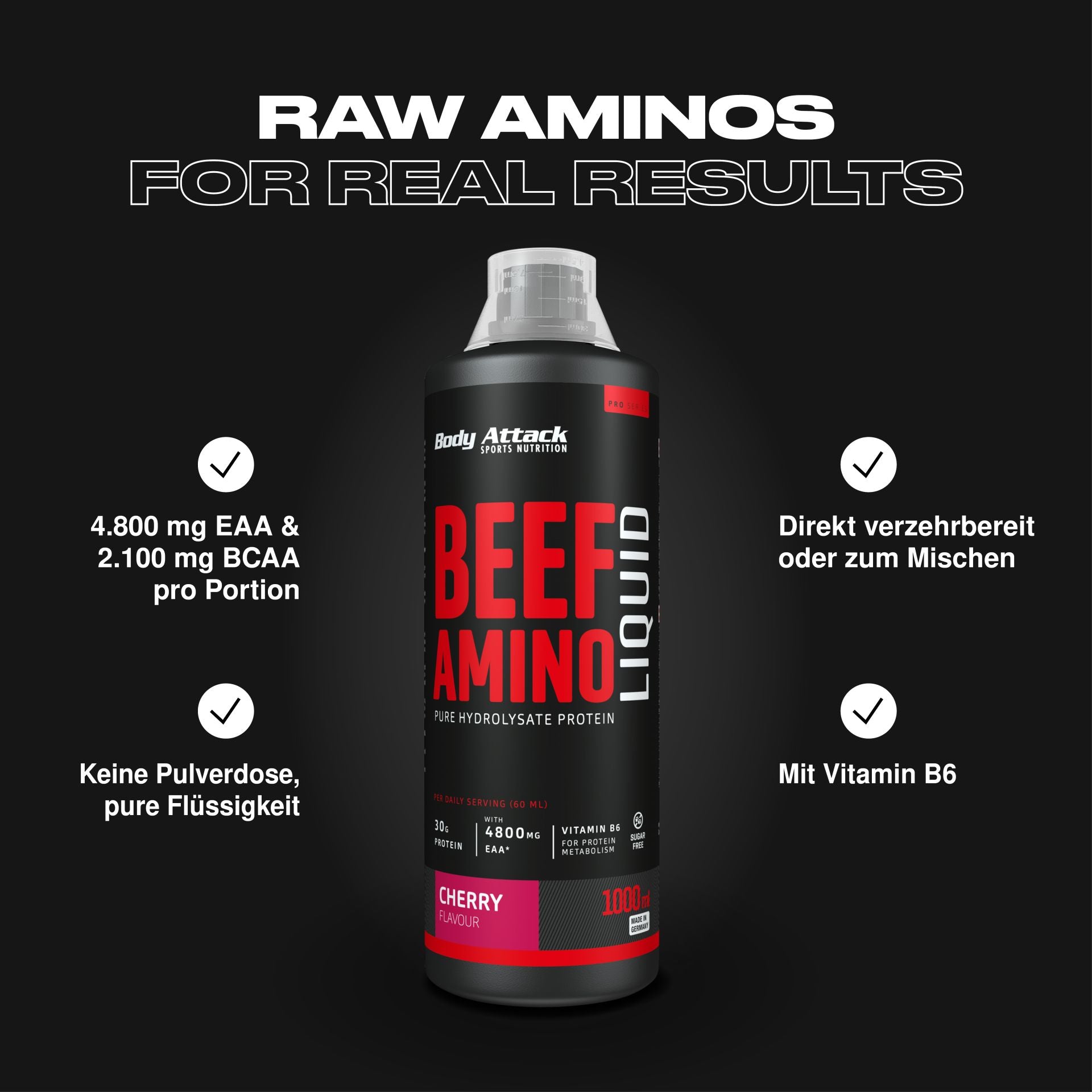 Body Attack Beef Amino Liquid 1L Orange