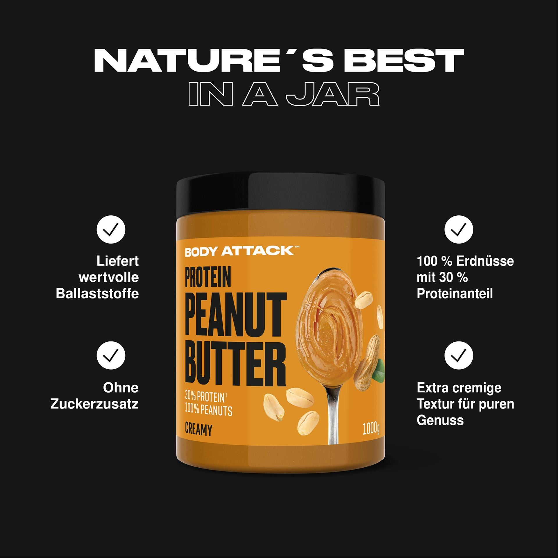Body Attack Protein Peanut Butter 1kg Creamy
