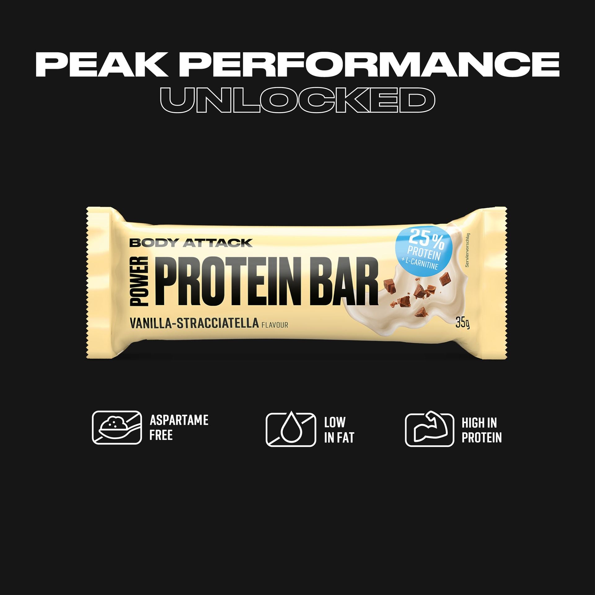 Body Attack Power Protein Bar 24 x 35g Vanilla-Stracciatella