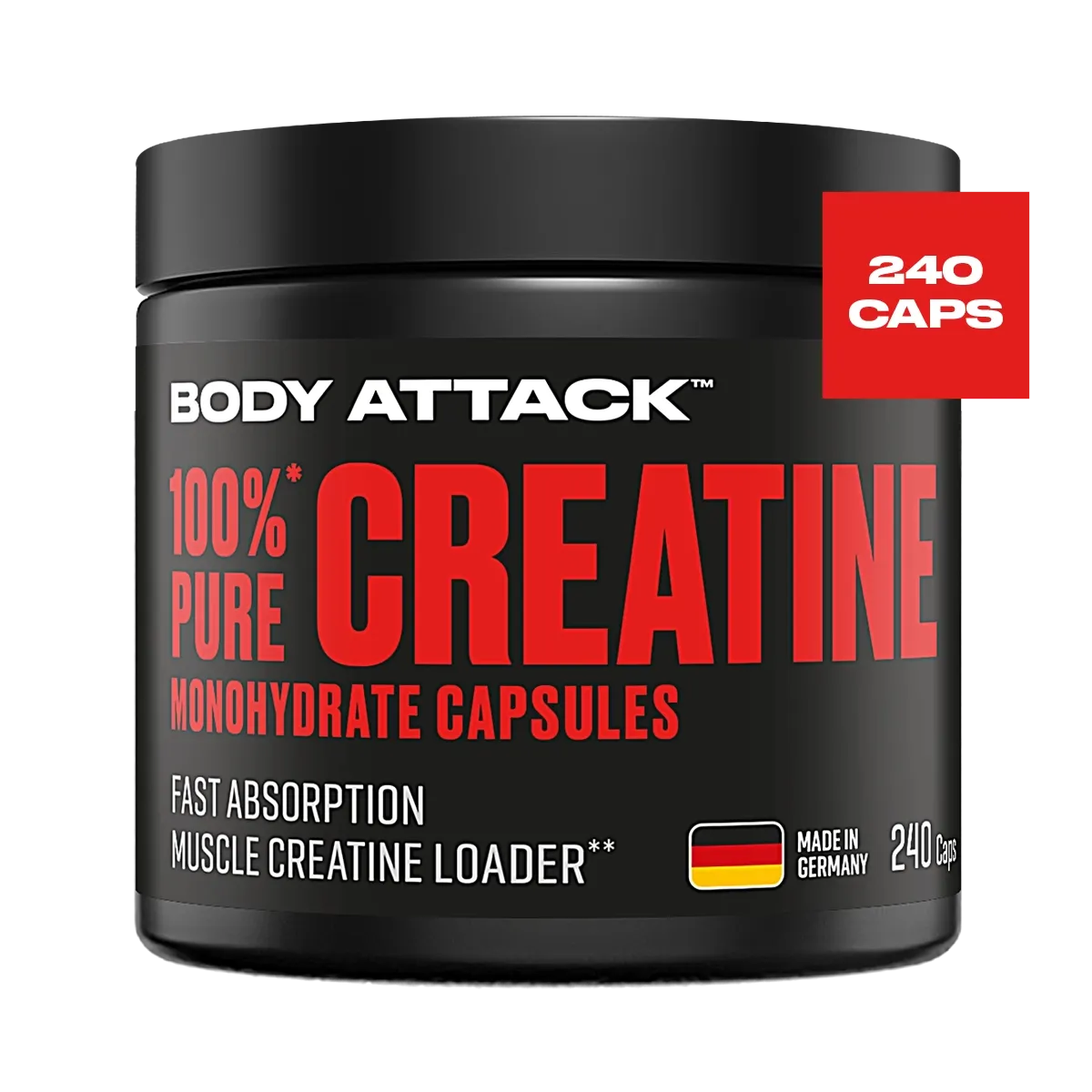 Body Attack 100% Pure Creatine 240 Kapseln