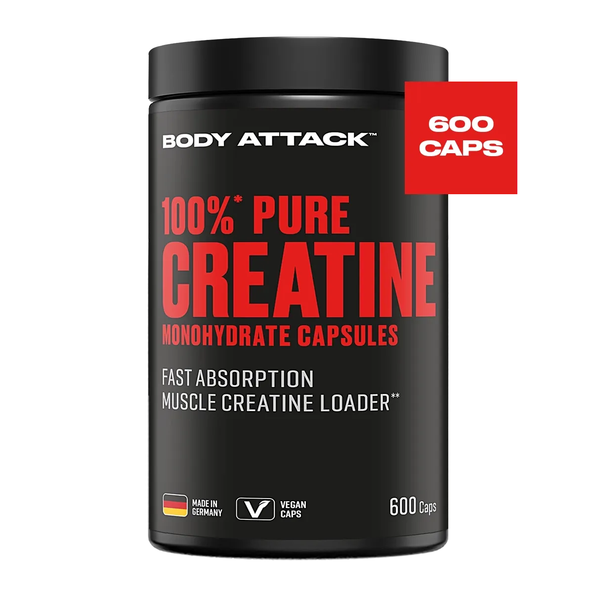 Body Attack 100% Pure Creatine 600 Kapseln