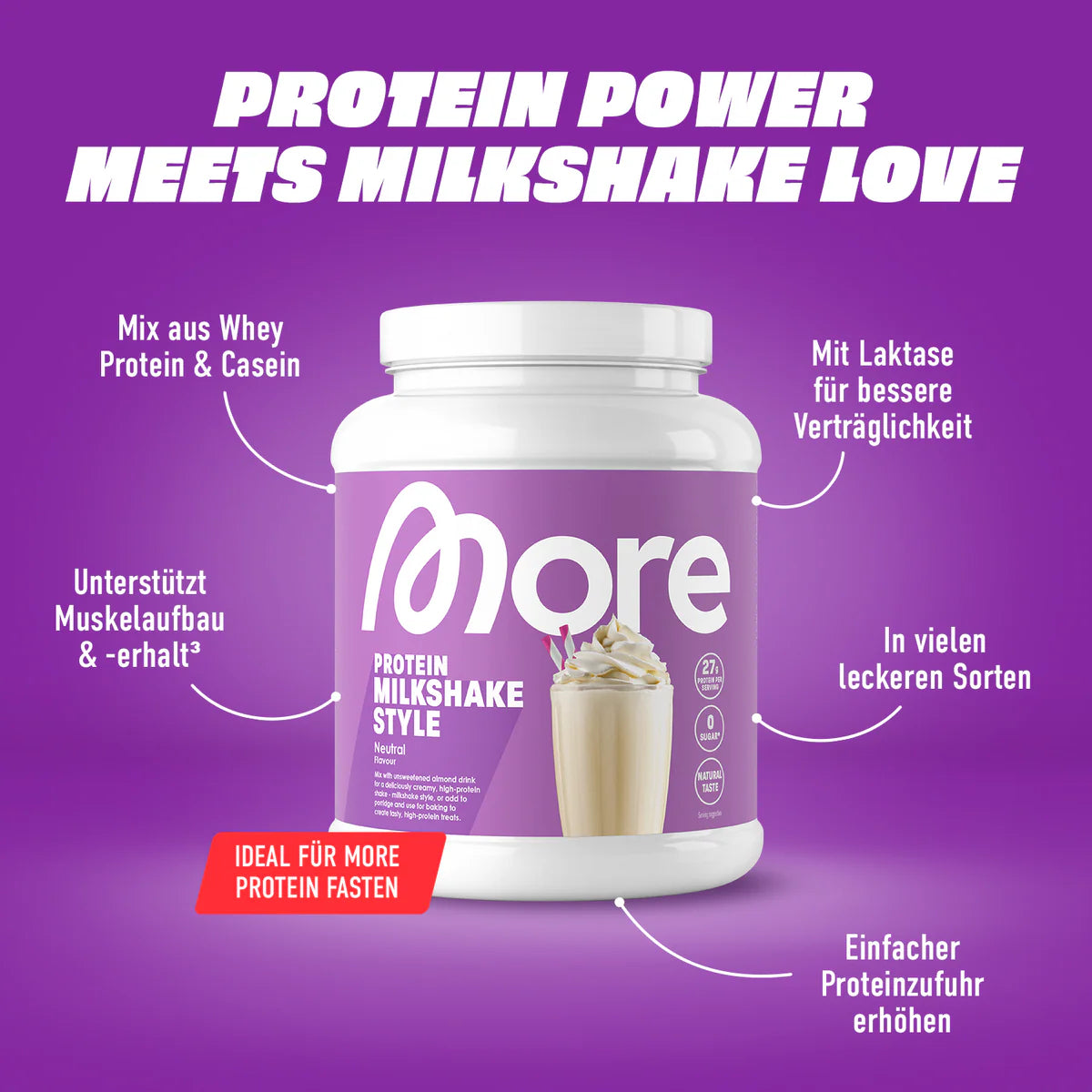 More Nutrition Protein Milkshake Style 600g Chocolate Drink