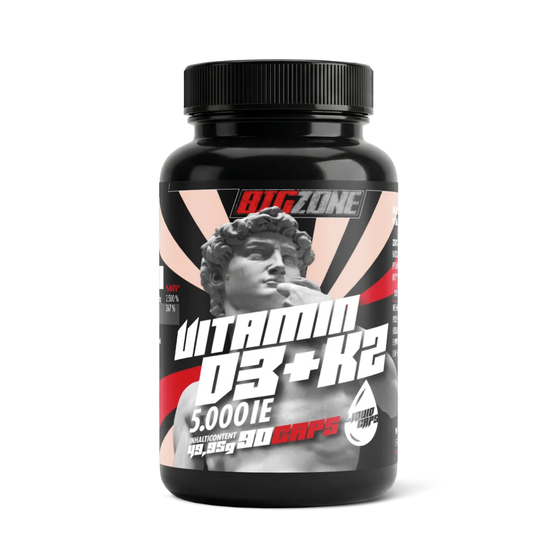 Big Zone Vitamin D3 + K2 Liquid Caps (90 Kapseln)