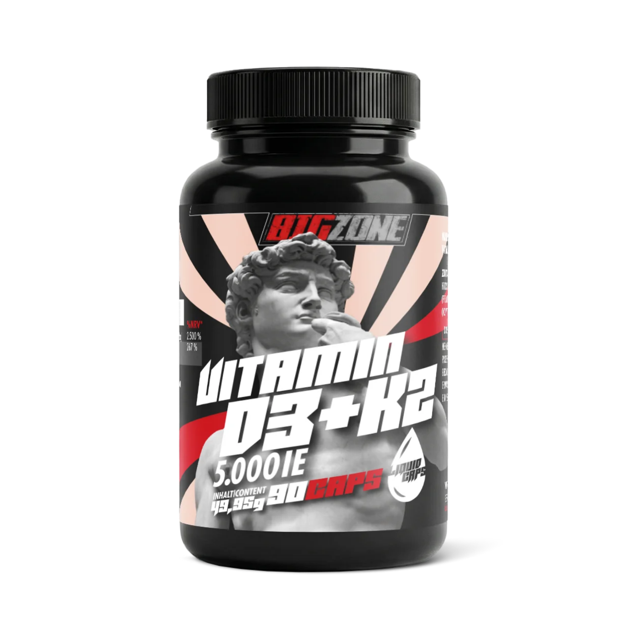 Big Zone Vitamin D3 + K2 Liquid Caps (90 Kapseln)