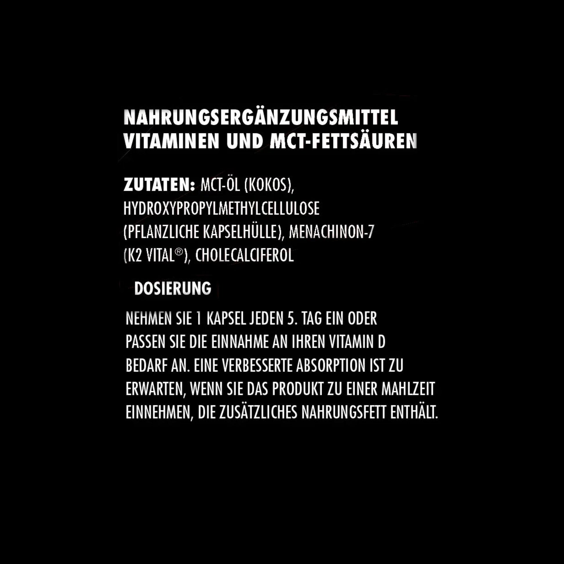 Big Zone Vitamin D3 + K2 Liquid Caps (90 Kapseln)