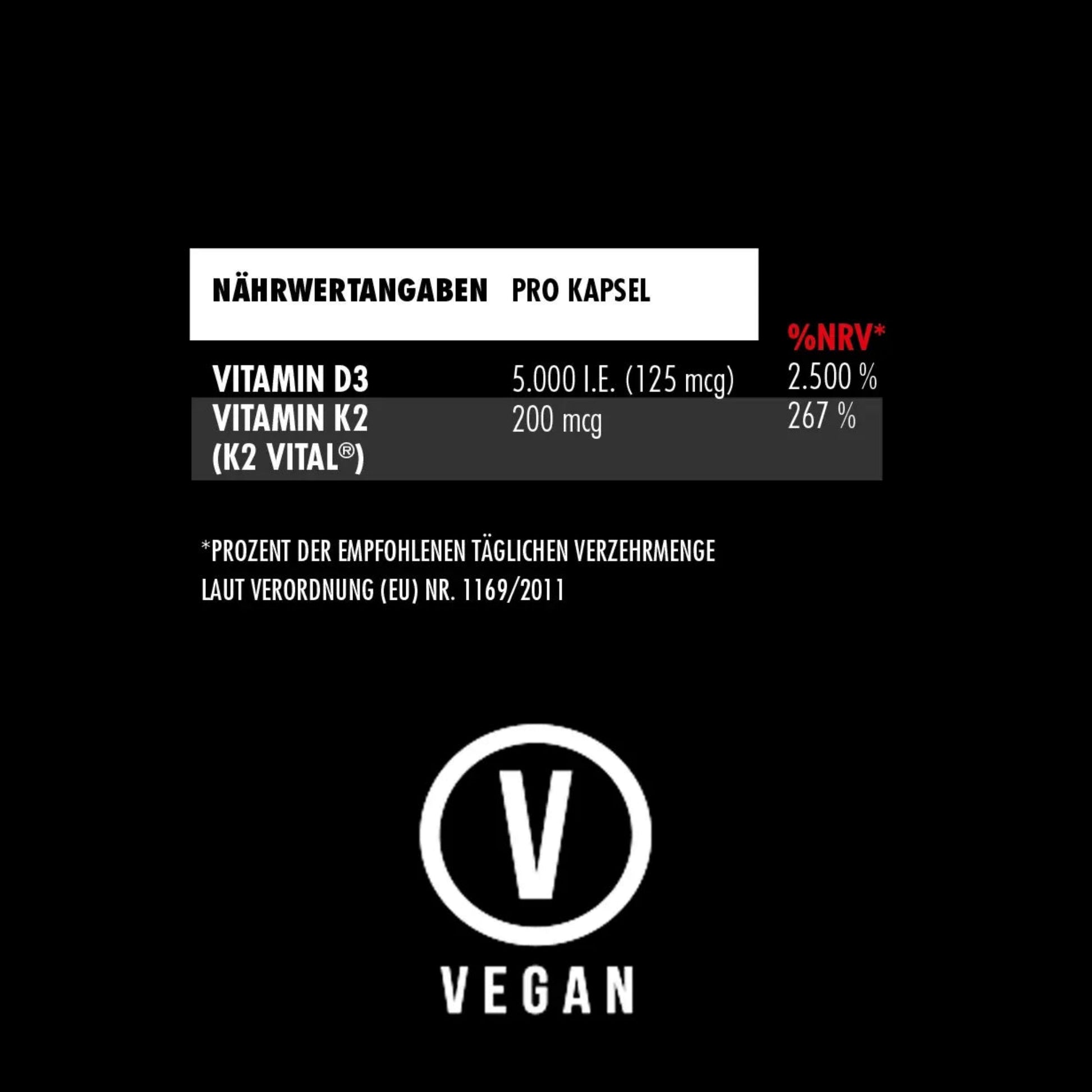 Big Zone Vitamin D3 + K2 Liquid Caps (90 Kapseln)