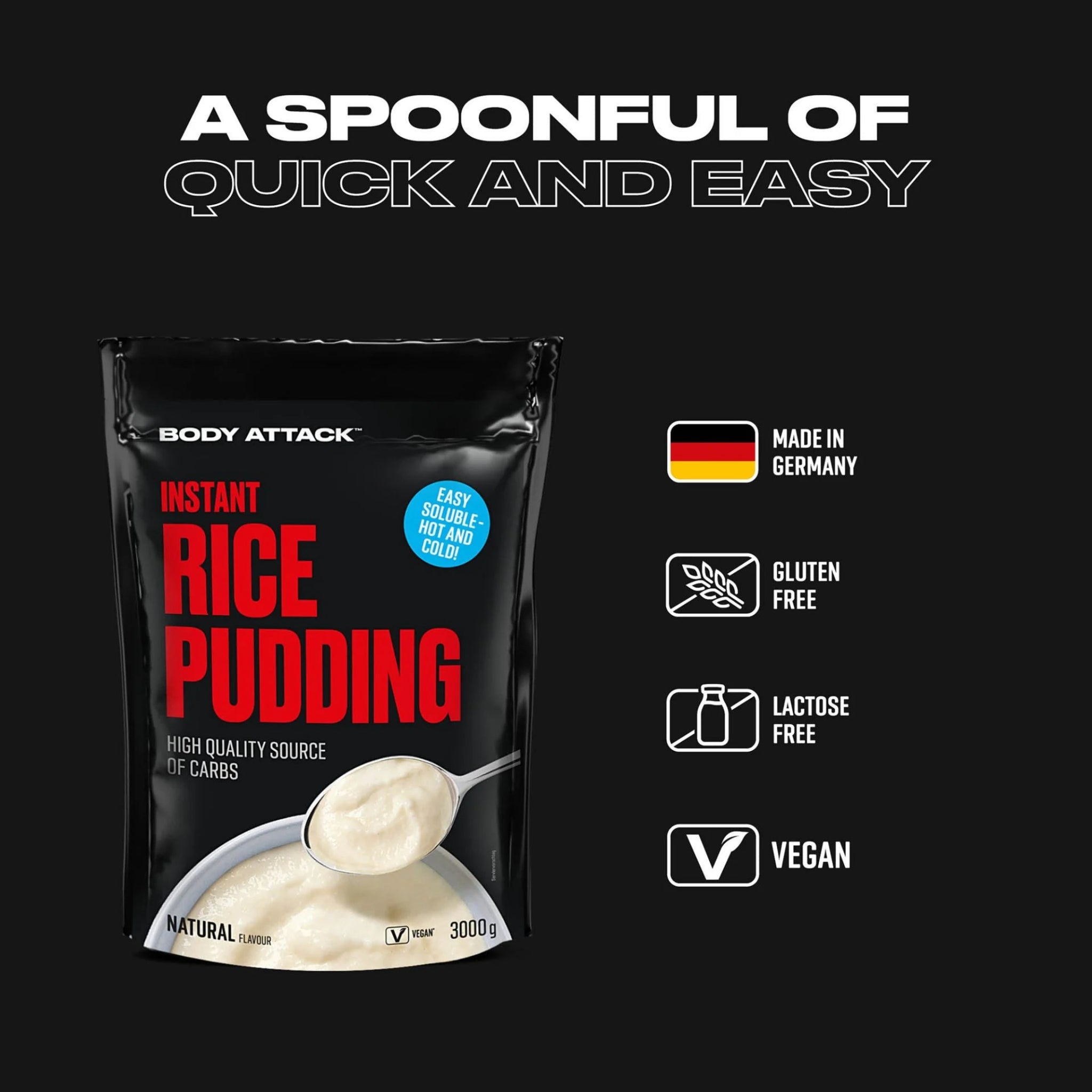 Body Attack Instant Rice Pudding 3000g - Natural