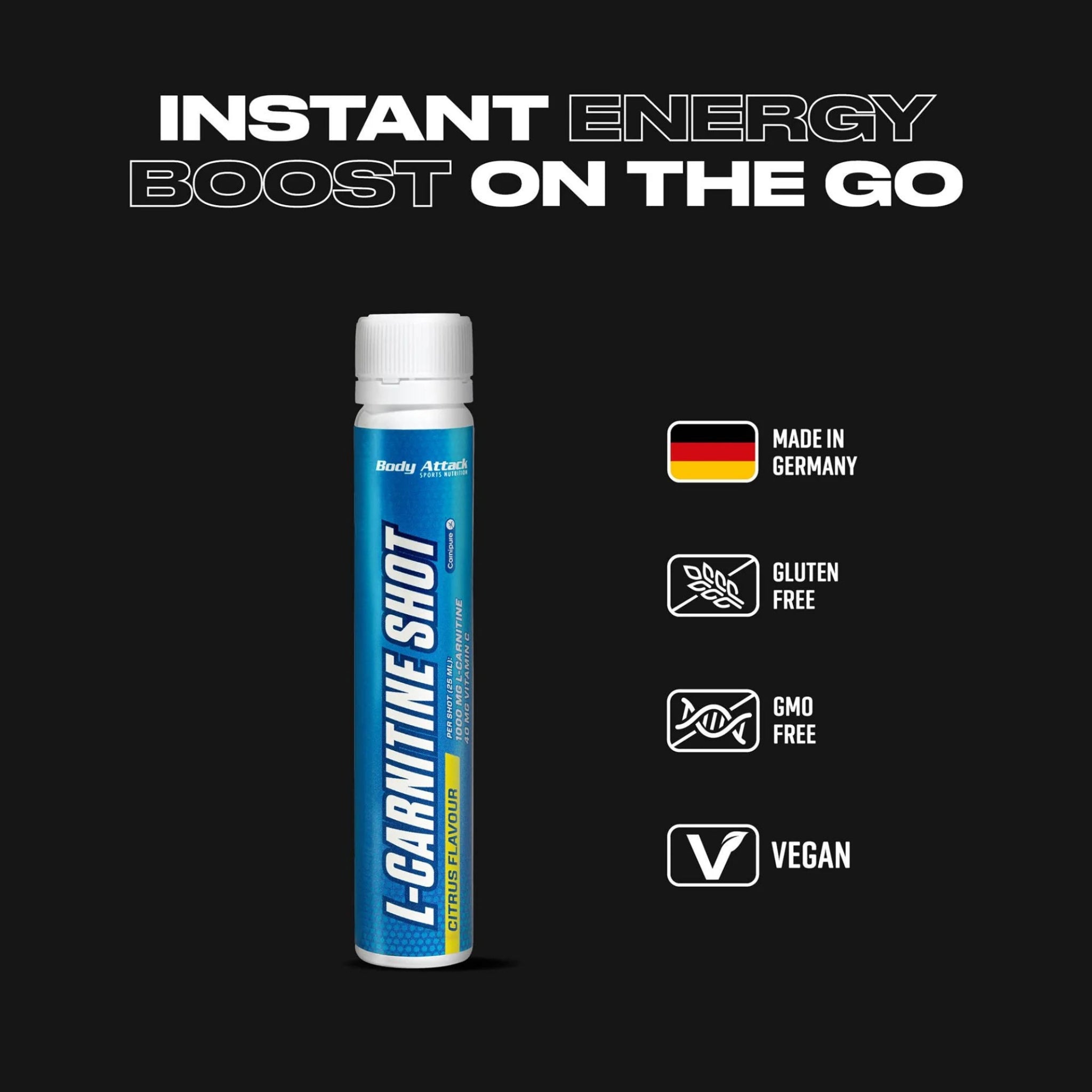 Body Attack L-Carnitine Shot Ampulle 20x25ml - Citrus