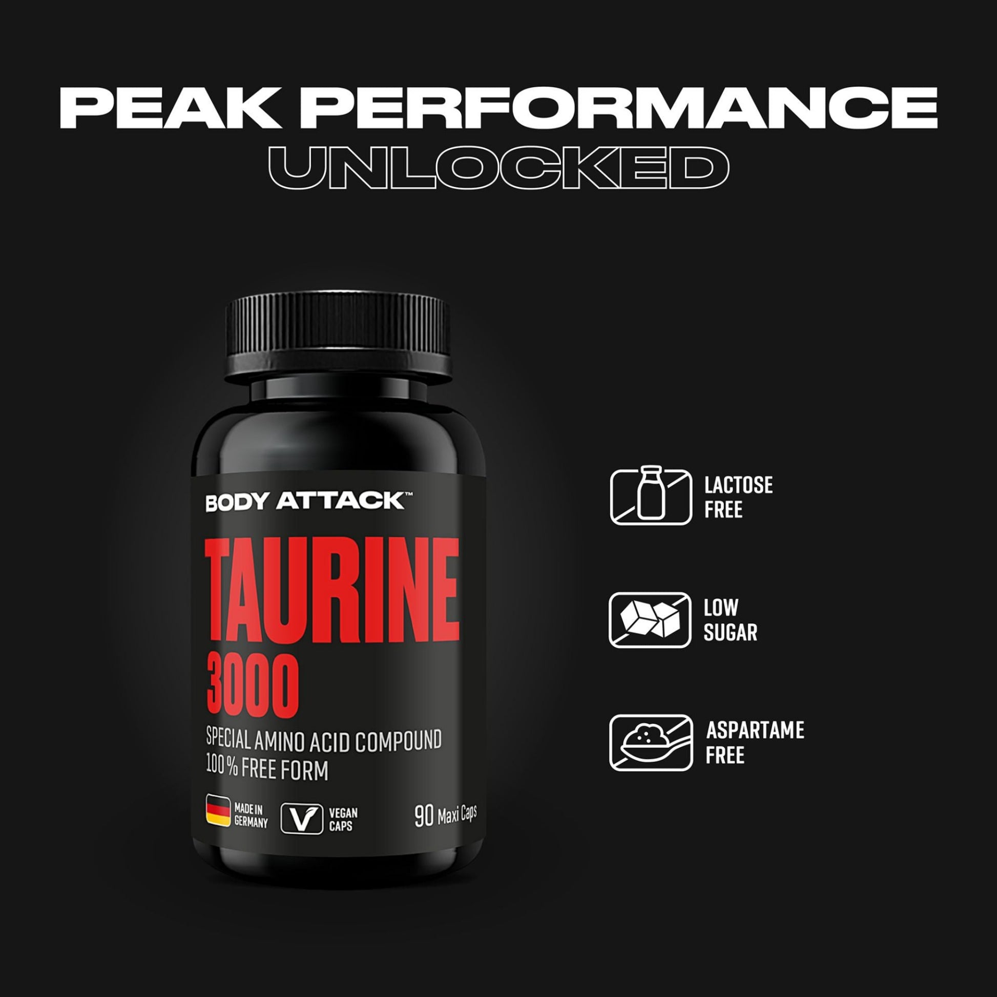 Body Attack Taurine 3000 · 90 Kapseln