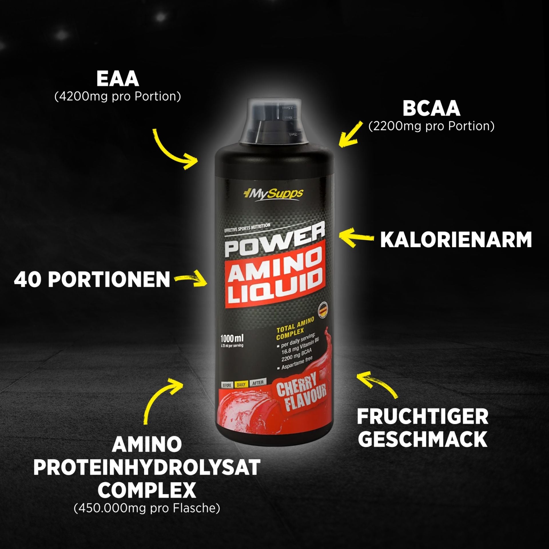 MySupps Power Amino Liquid 1L Cherry