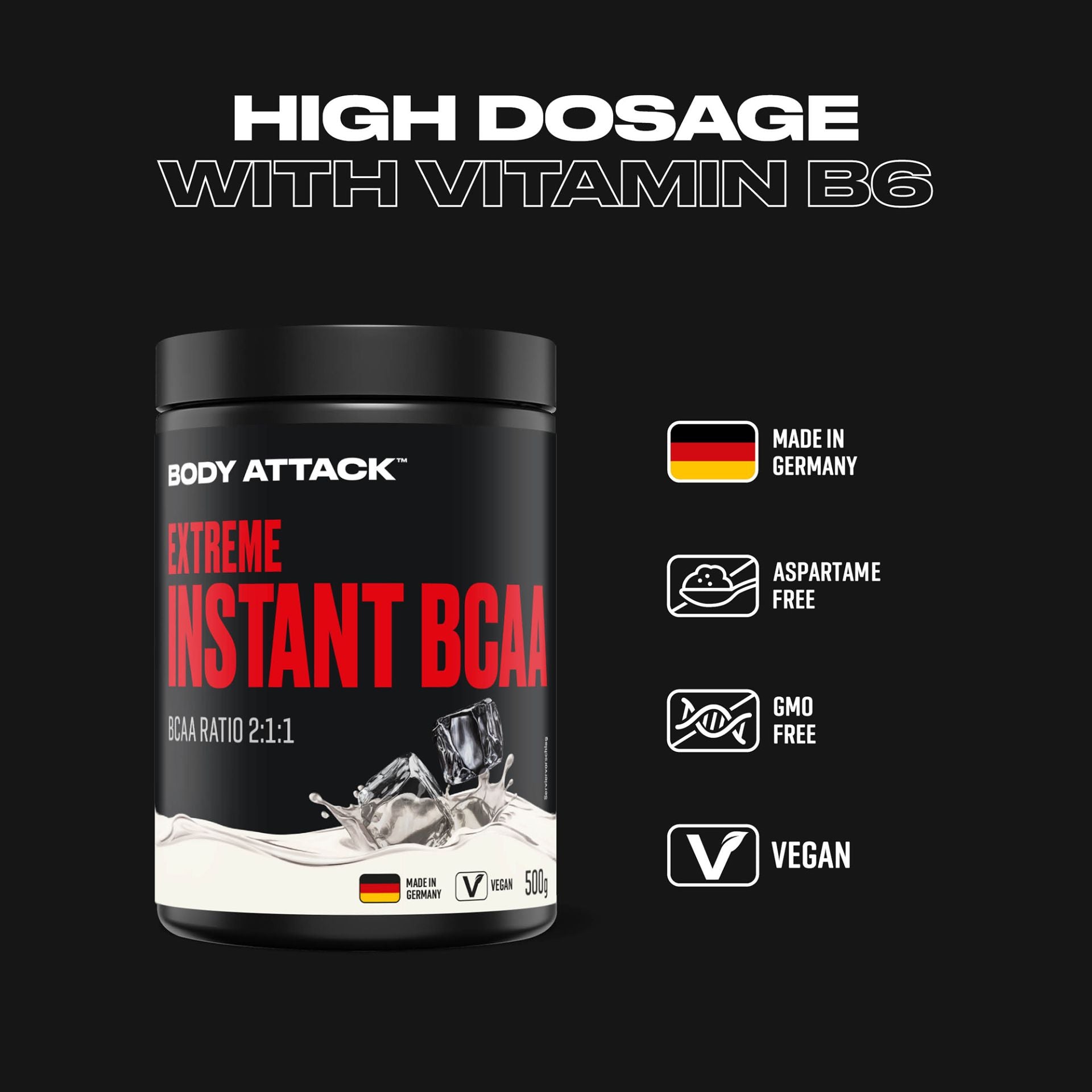 Body Attack Extreme Instant BCAA 500g Ice Tea Lemon