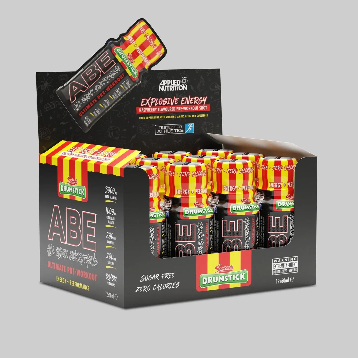 Applied Nutrition ABE Pre-Workout Energy Shot 12 x 60ml Drumstick Raspberry