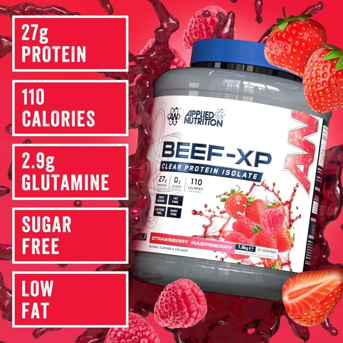 Applied Nutrition Clear Beef XP 1800g Strawberry Raspberry