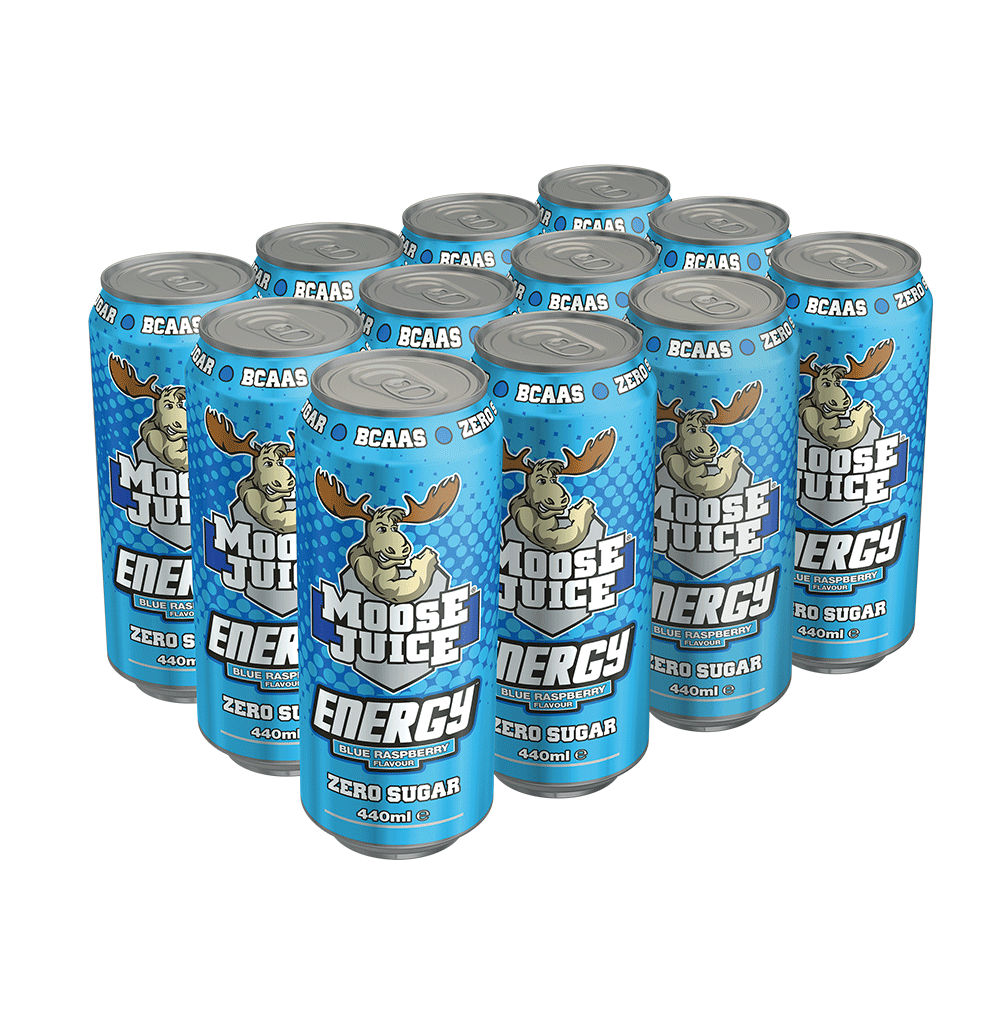 Muscle Moose Juice Energy Drink 12 x 440ml Blue Raspberry