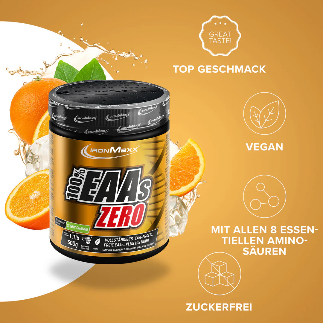 IronMaxx 100% EAAs Zero 500g Sunny Orange
