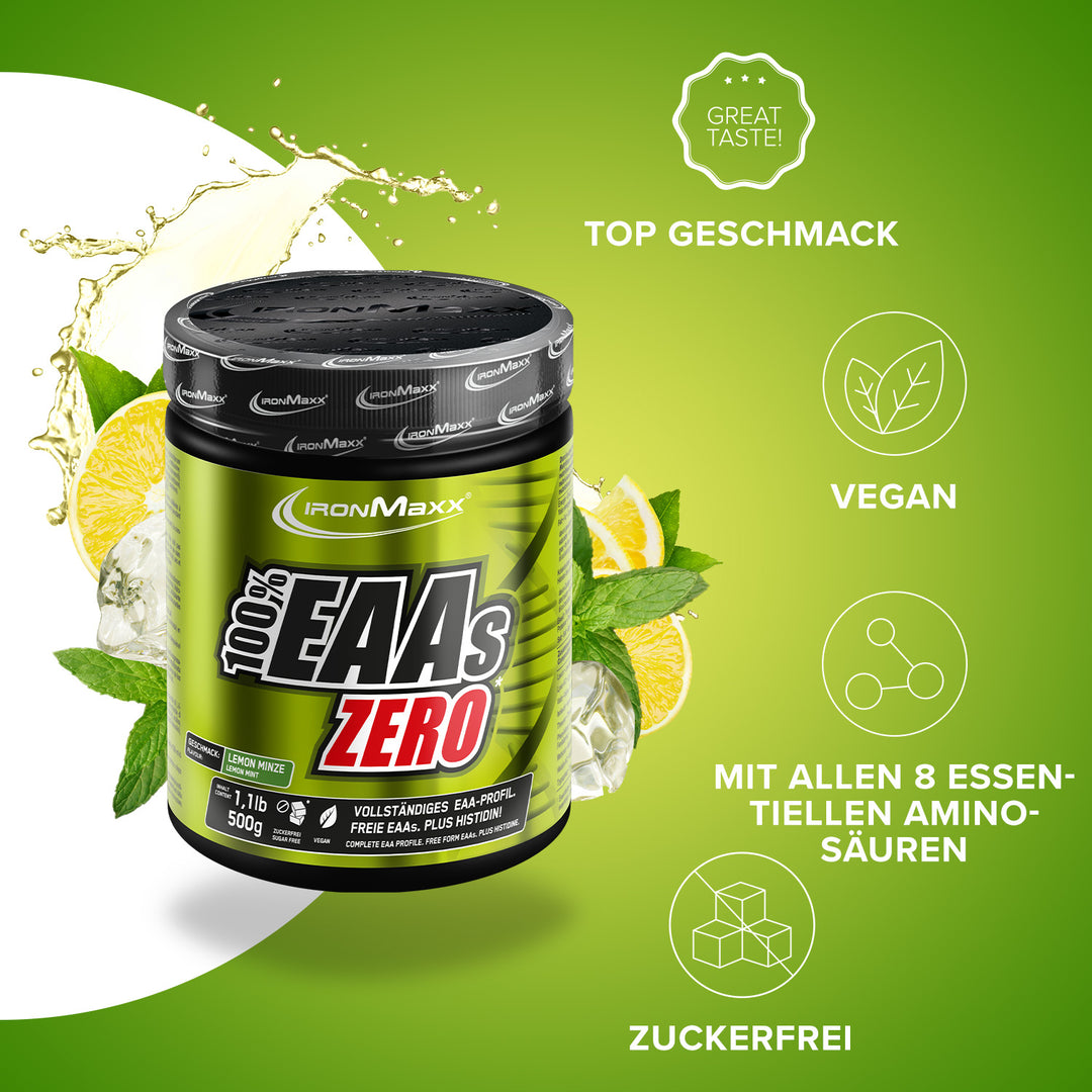 IronMaxx 100% EAAs Zero 500g Lemon Minze