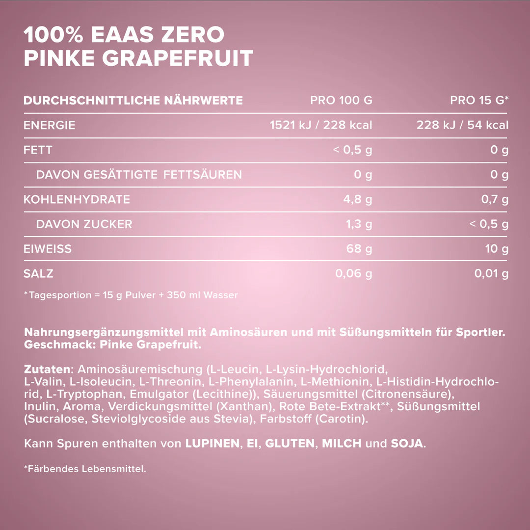 IronMaxx 100% EAAs Zero 500g Pink Grapefruit