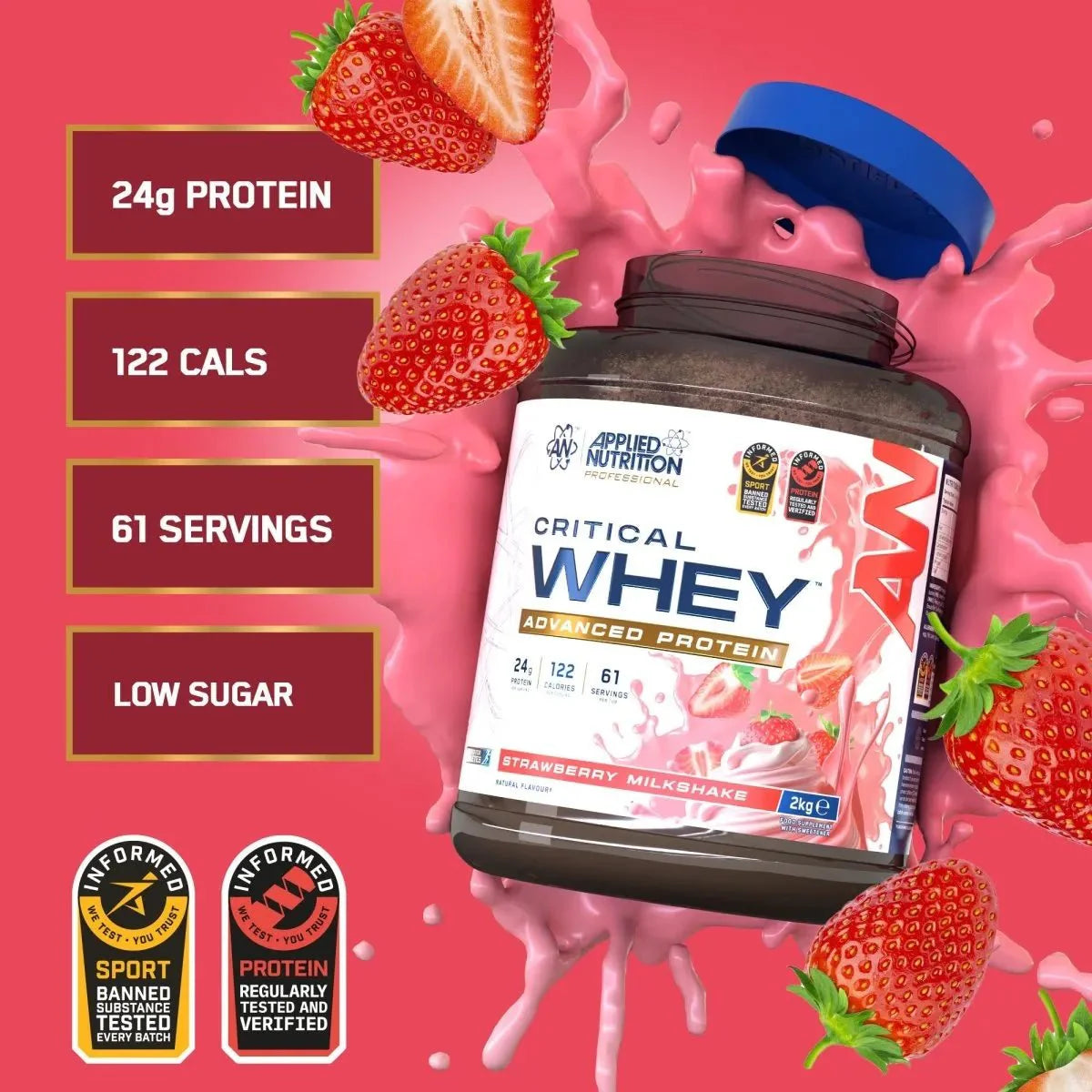 Applied Nutrition Critical Whey Professional 2kg Strawberry Milkshake