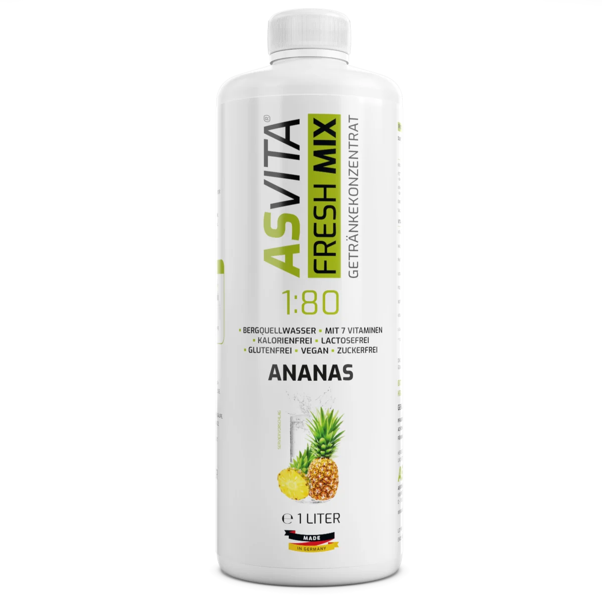 ASVita Fresh Mix Getränkekonzentrat 1:80 1L Ananas