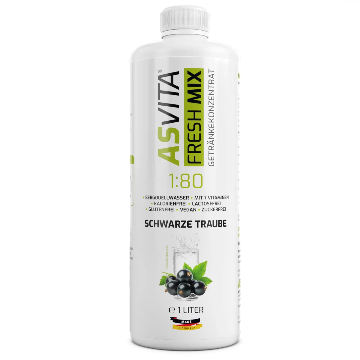 ASVita Fresh Mix Getränkekonzentrat 1:80 1L Schwarze Traube