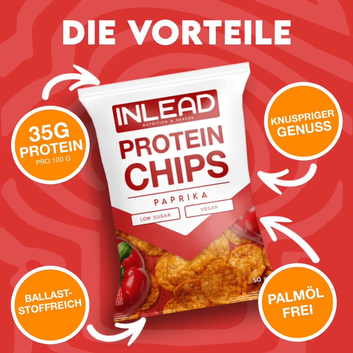 INLEAD Protein Chips 6 x 50g Paprika