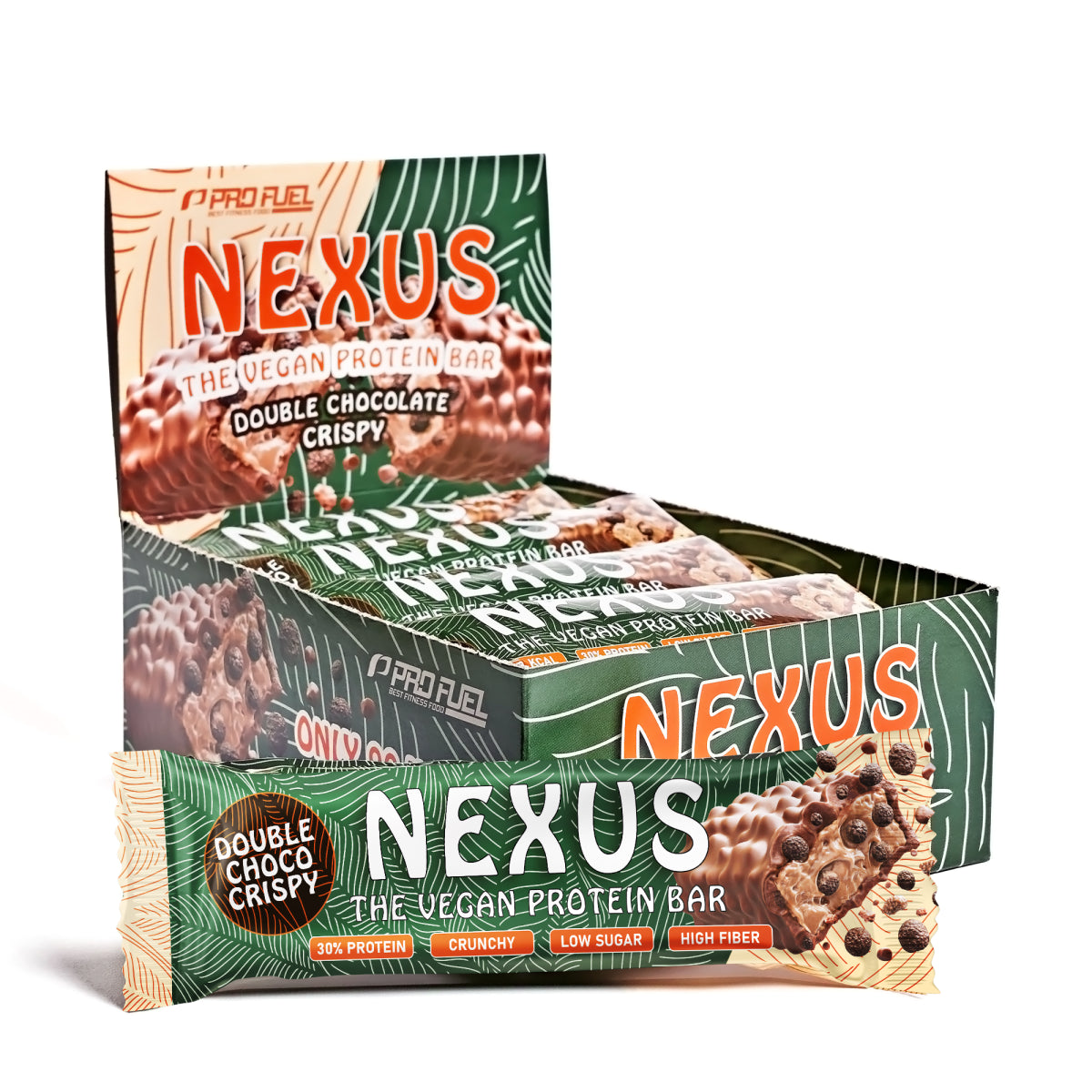 ProFuel Nexus Vegan Protein Bar 12 x 30g Double Chocolate Crispy