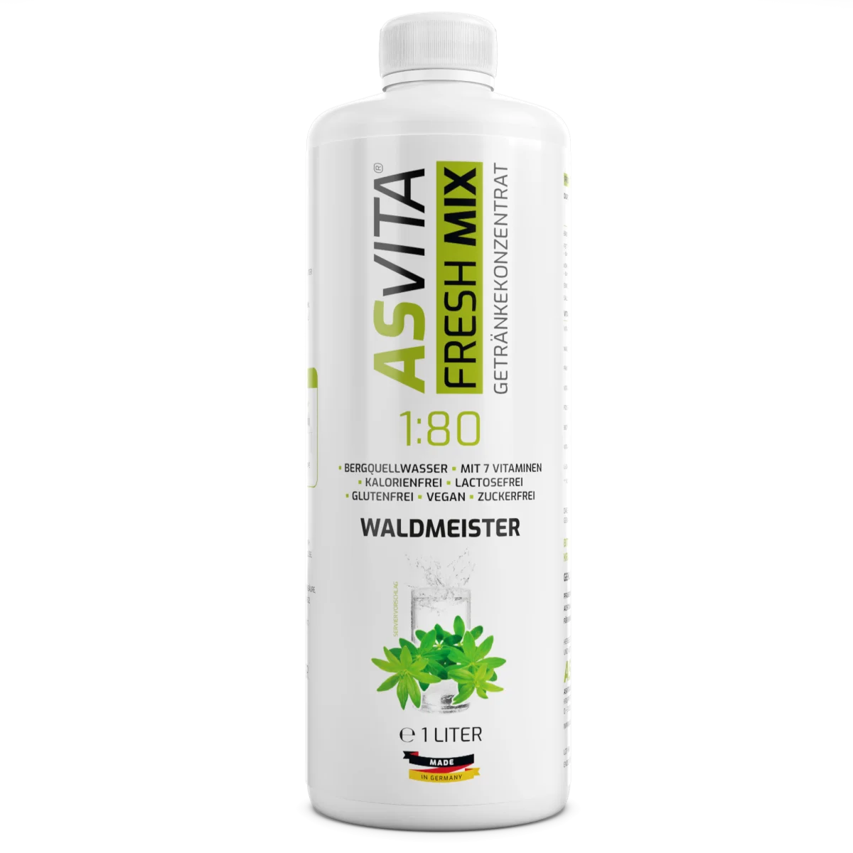 ASVita Fresh Mix Getränkekonzentrat 1:80 1L Waldmeister